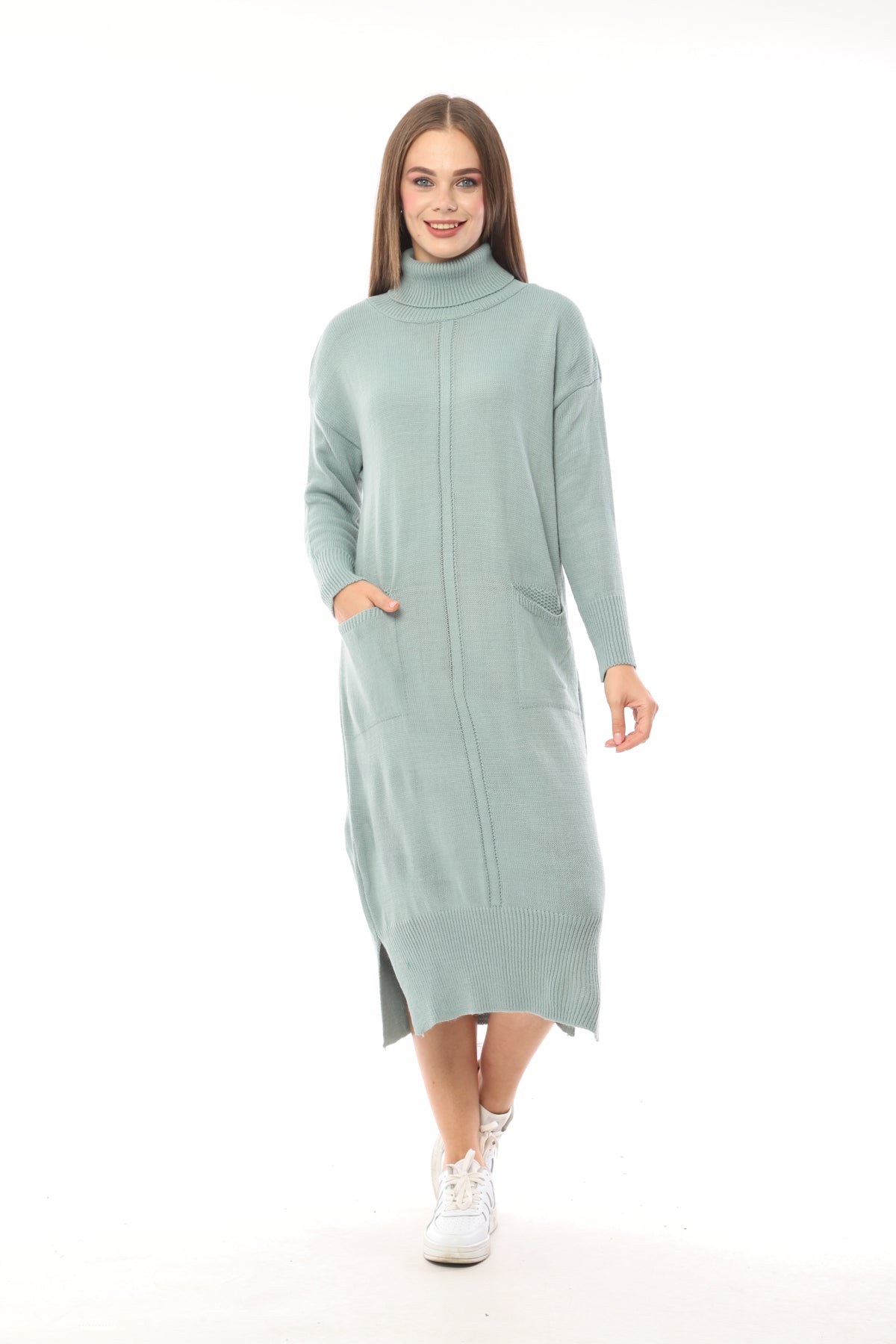 Balıkçı Yaka Triko Elbise