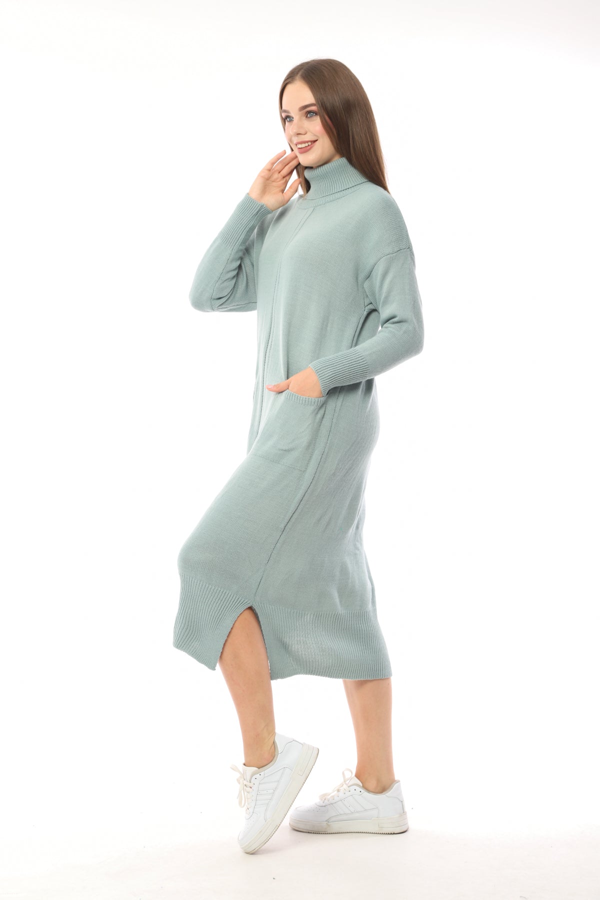 Balıkçı Yaka Triko Elbise