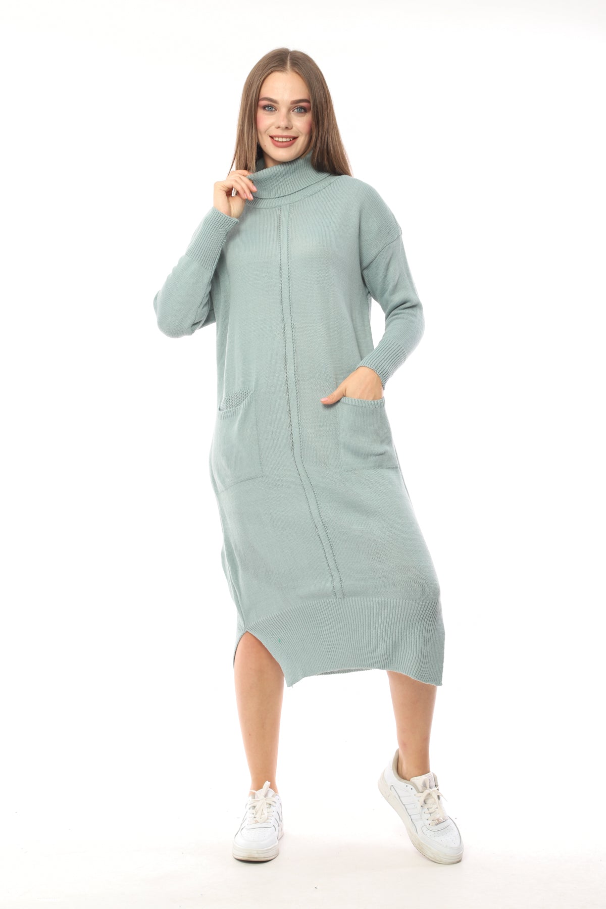 Balıkçı Yaka Triko Elbise