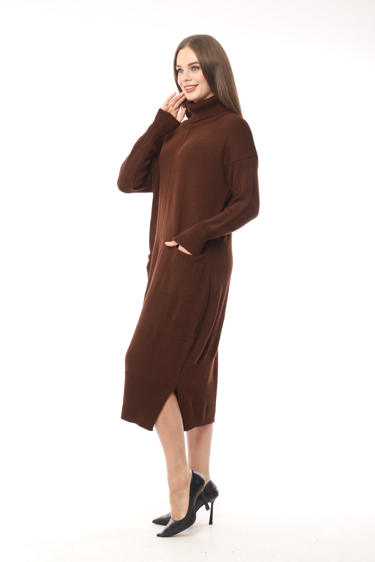 Balıkçı Yaka Triko Elbise