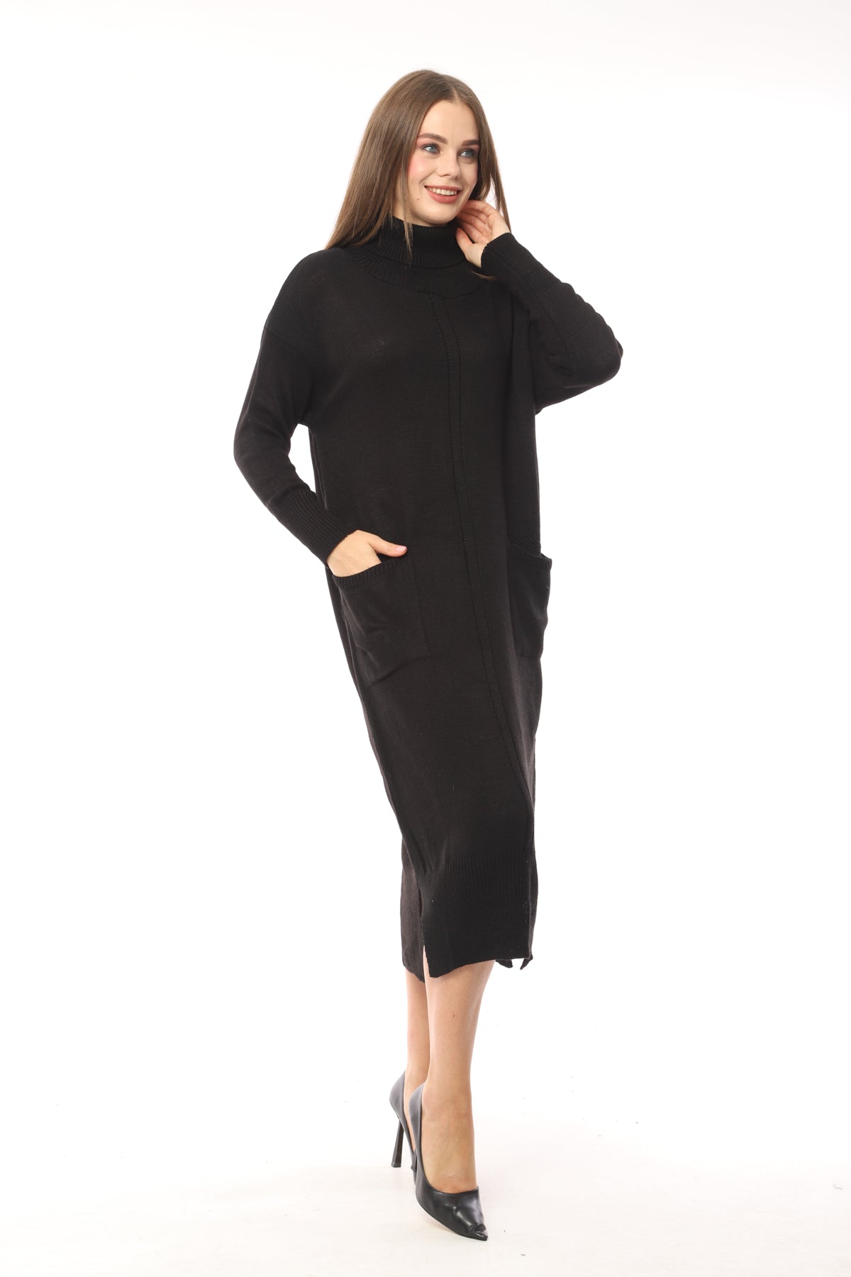 Balıkçı Yaka Triko Elbise