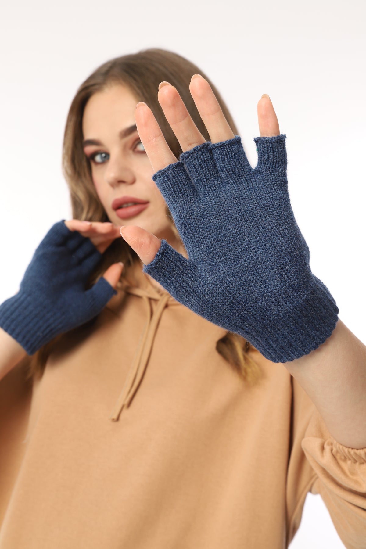 Parmaksız Eldiven (Mavi)