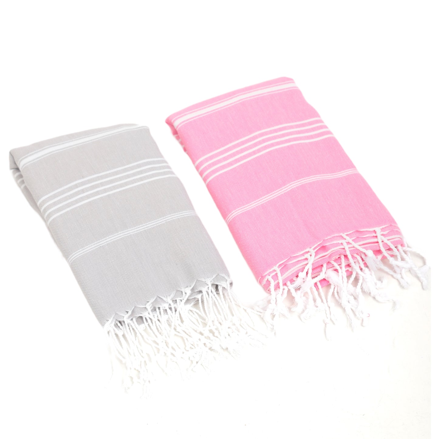 Here Mood %100 Pamuk Tatil Peştemal Seti (Gri/Pembe)