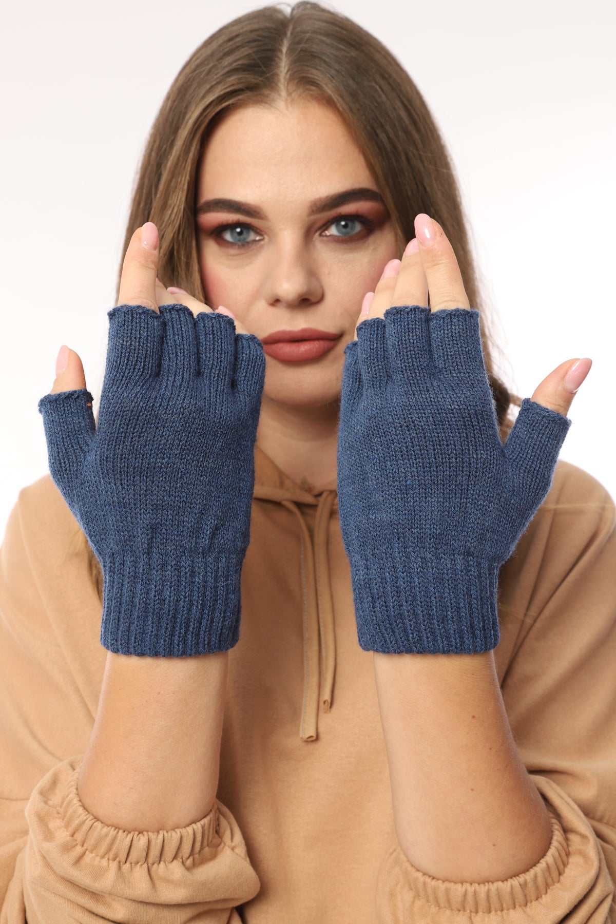 Parmaksız Eldiven (Mavi)