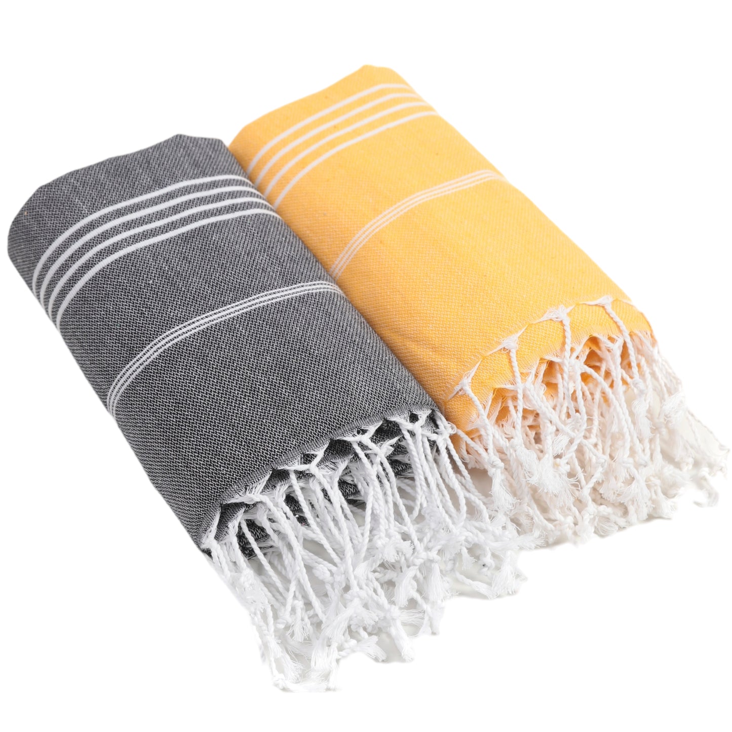 Here Mood %100 Pamuk Tatil Peştemal Seti (Siyah/Sarı)