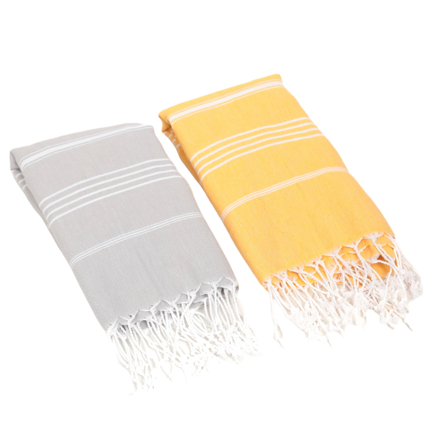 Here Mood %100 Pamuk Tatil Peştemal Seti (Gri/Sarı)
