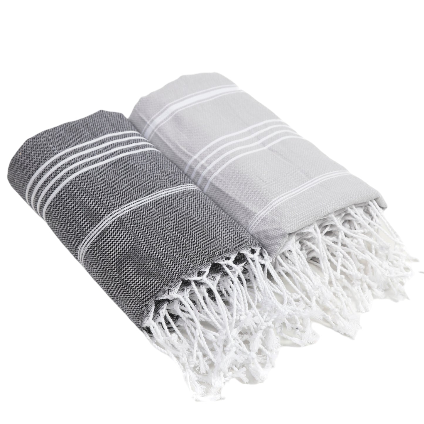 Here Mood %100 Pamuk Tatil Peştemal Seti (Siyah/Gri)