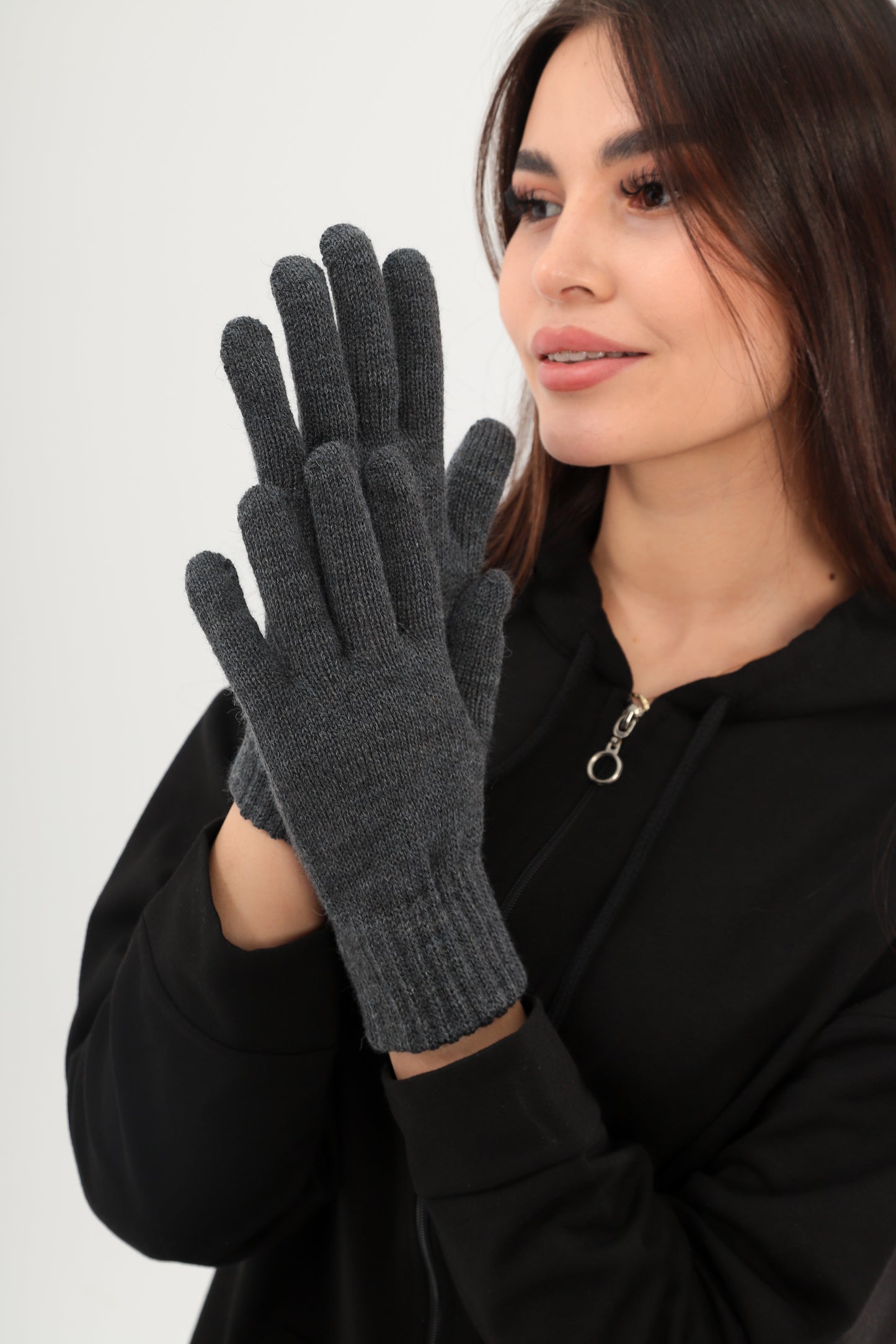 Parmaklı Eldiven (Koyu Gri)