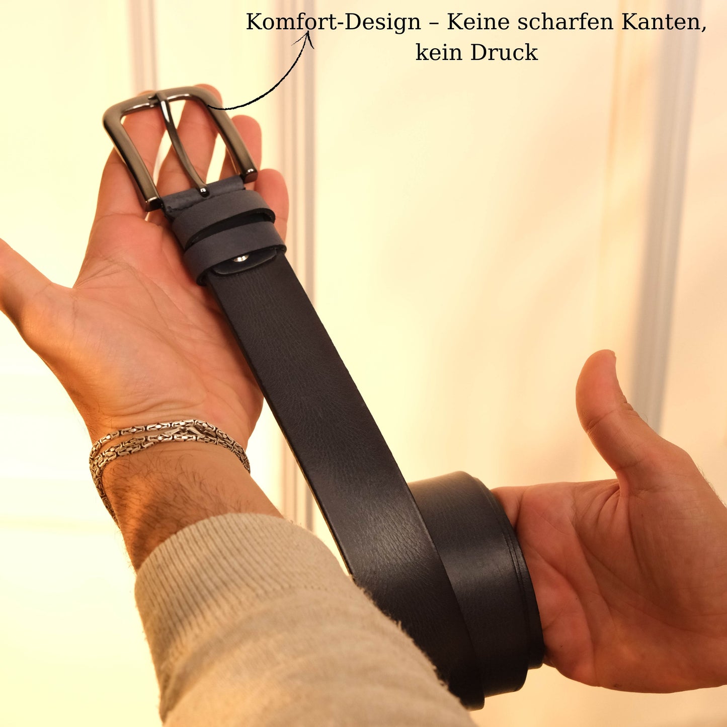 Premium Gerçek Deri Kemer (Lacivert)