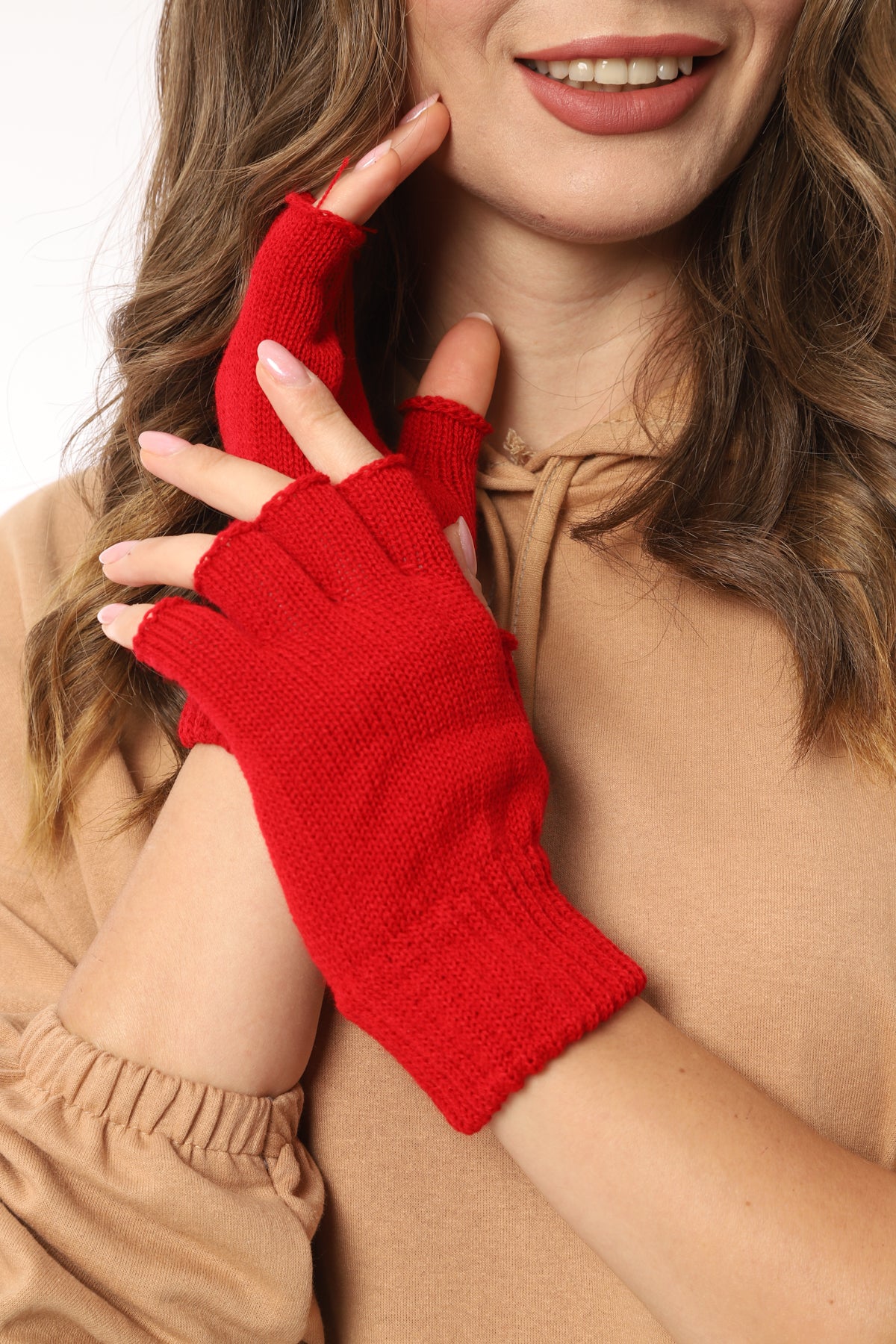 Parmaksız Eldiven (Kirmizi)