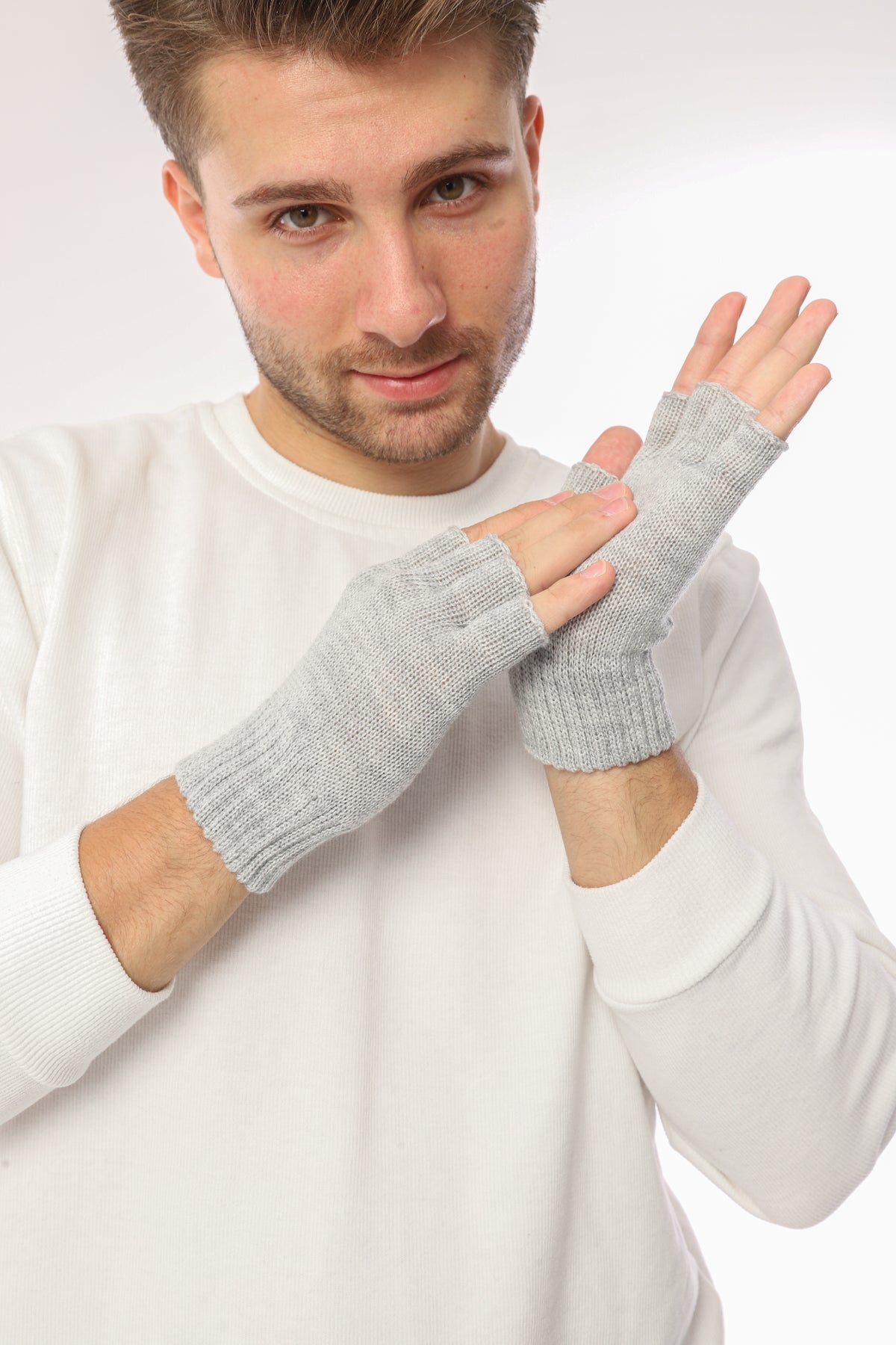 Parmaksız Eldiven (Acik Gri)