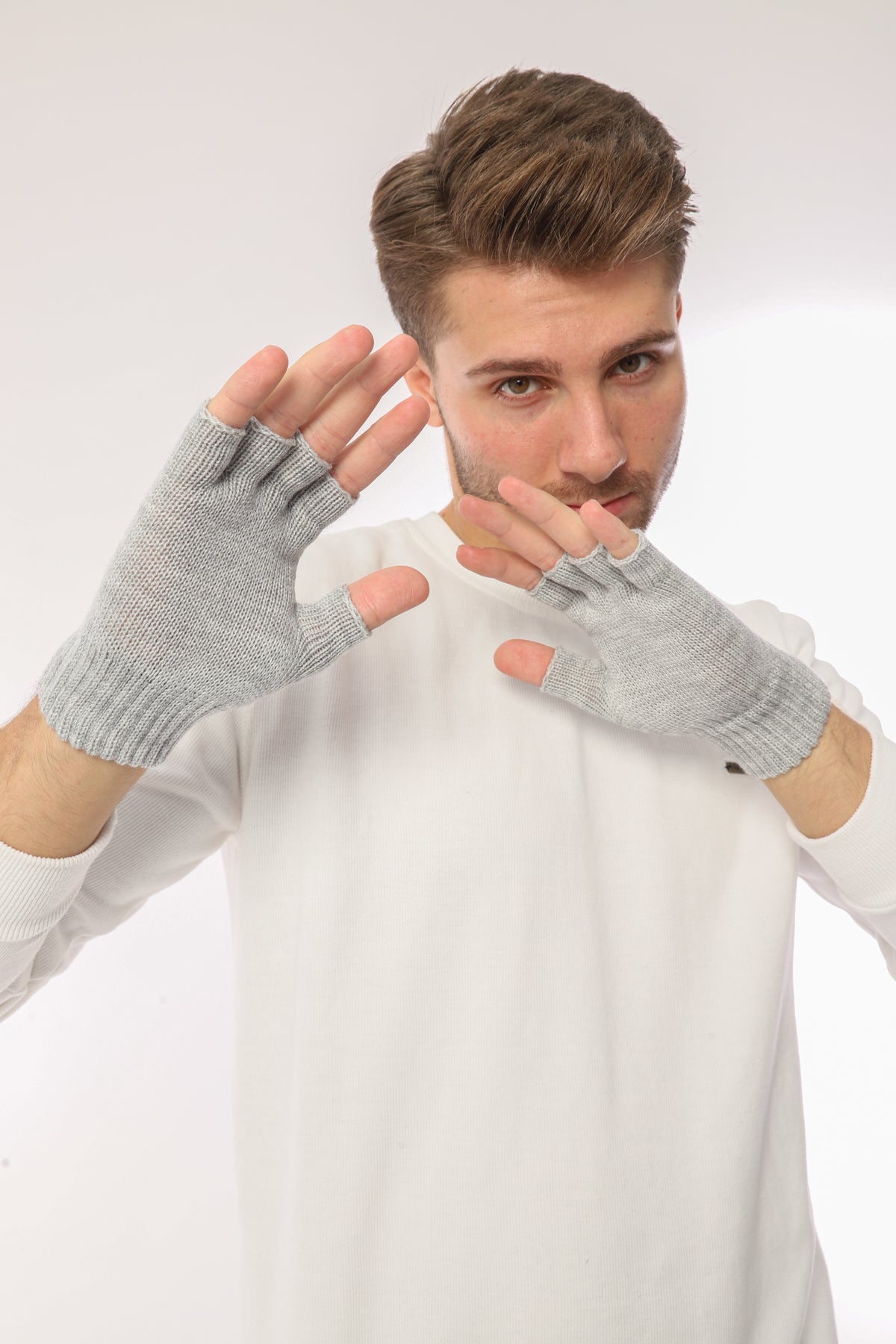 Parmaksız Eldiven (Acik Gri)