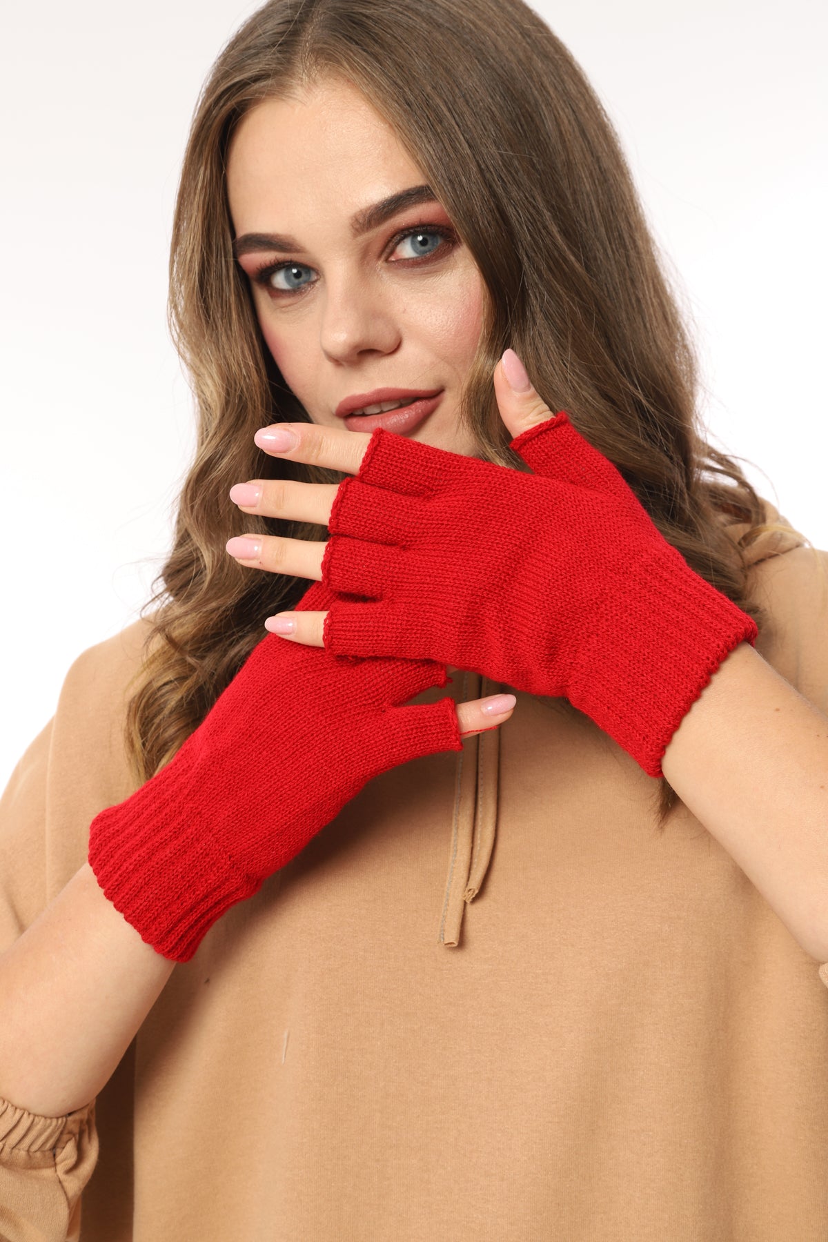 Parmaksız Eldiven (Kirmizi)