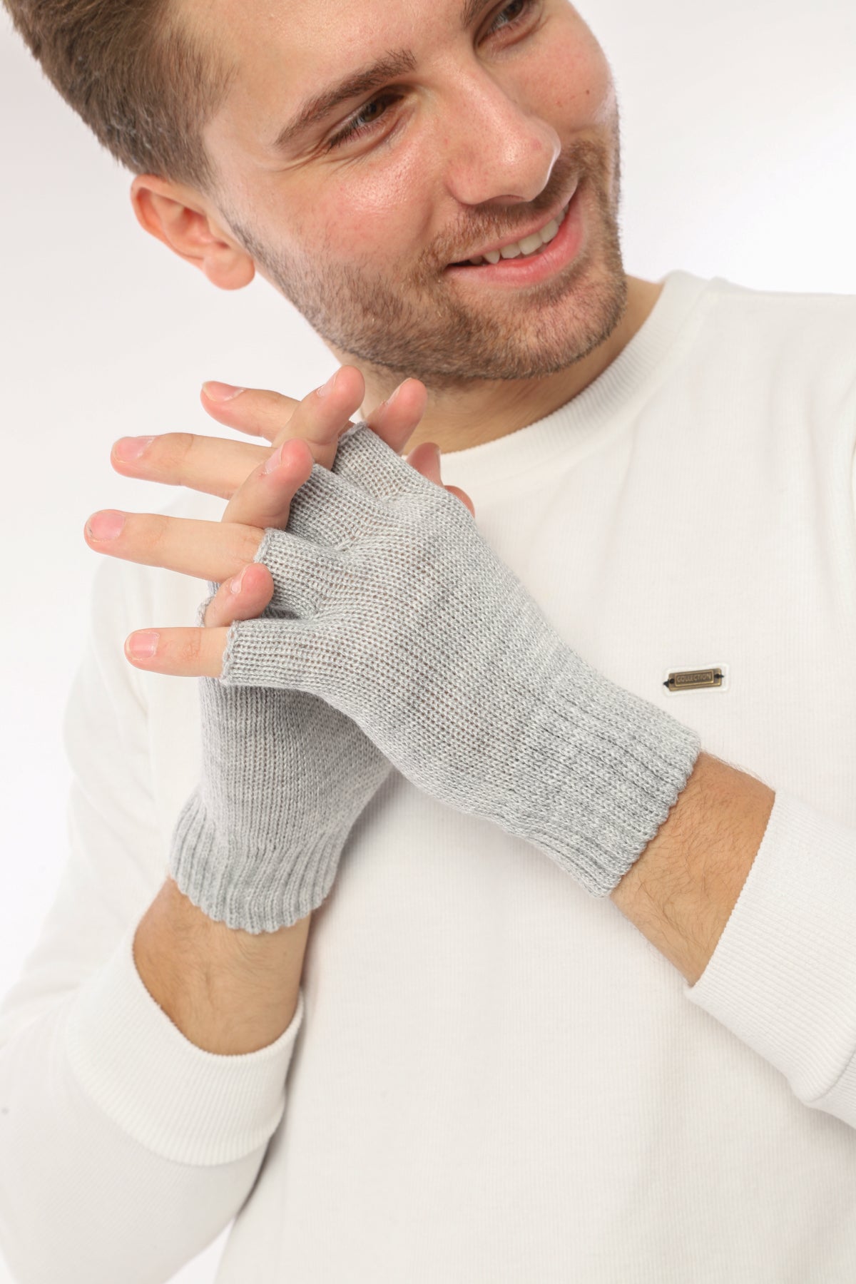 Parmaksız Eldiven (Acik Gri)