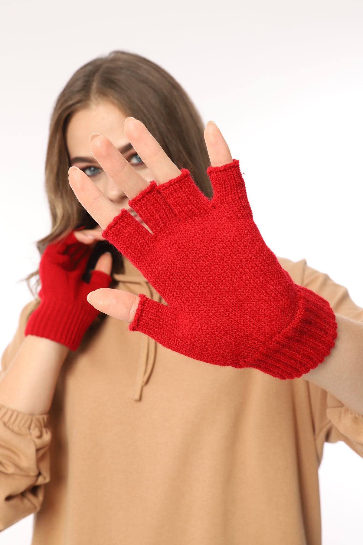 Parmaksız Eldiven (Kirmizi)