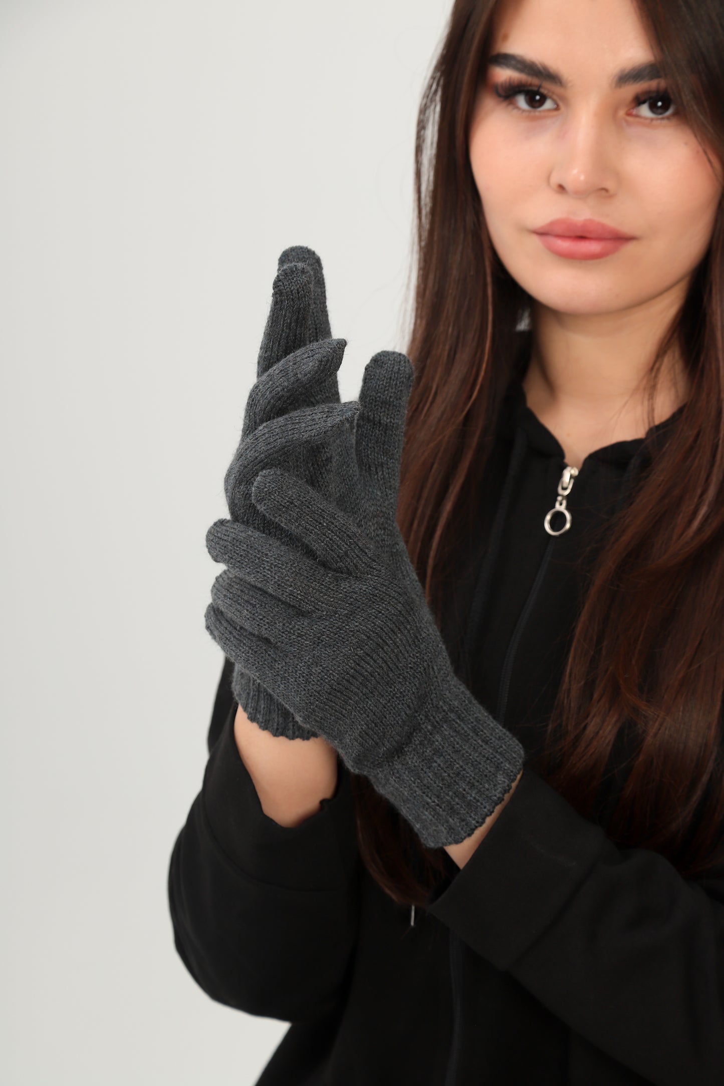 Parmaklı Eldiven (Koyu Gri)