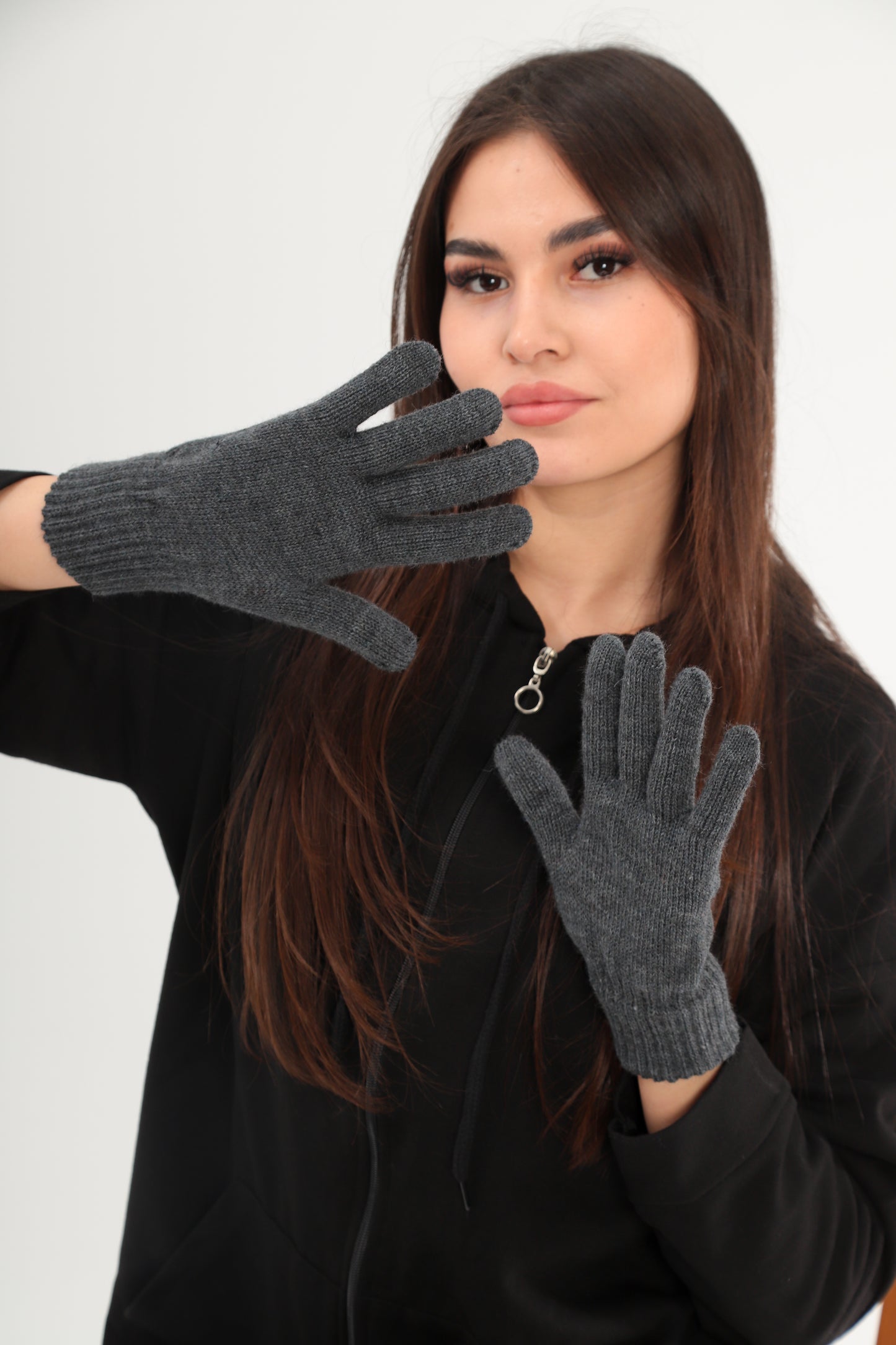 Parmaklı Eldiven (Koyu Gri)