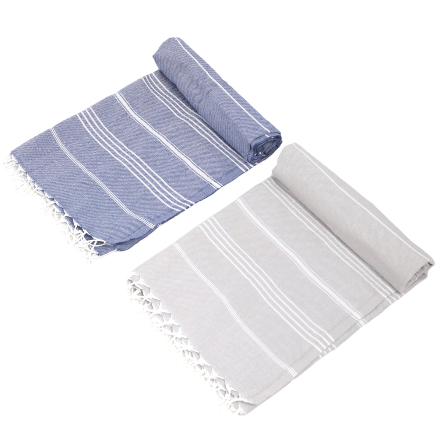 Here Mood %100 Pamuk Tatil Peştemal Seti (Petrolmavisi/Gri)