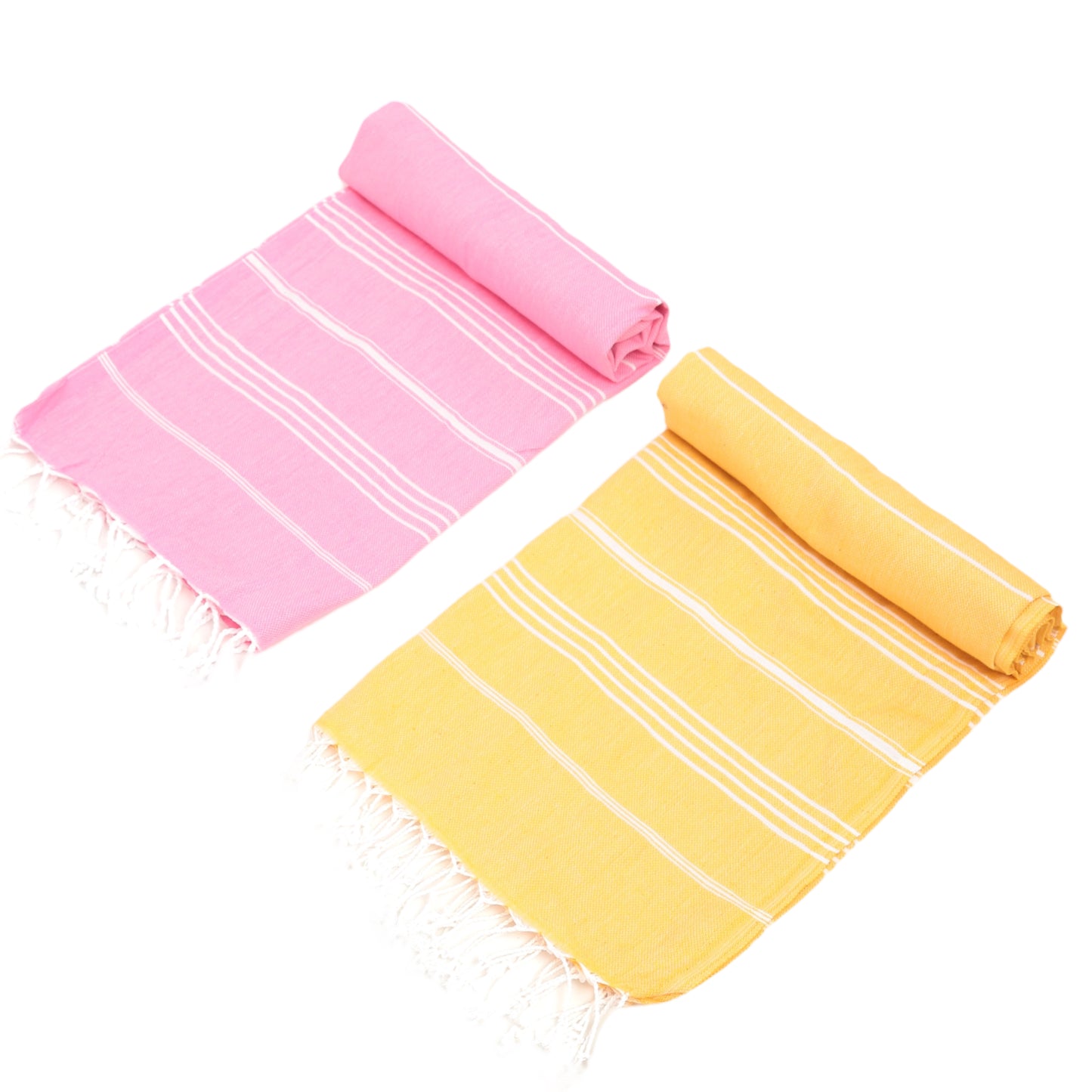 Here Mood %100 Pamuk Tatil Peştemal Seti (Sarı/Pembe)