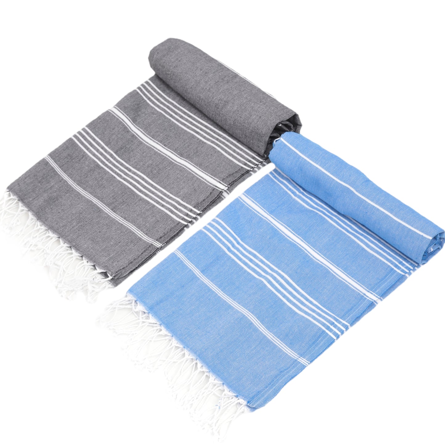 Here Mood %100 Pamuk Tatil Peştemal Seti (Siyah/Mavi)