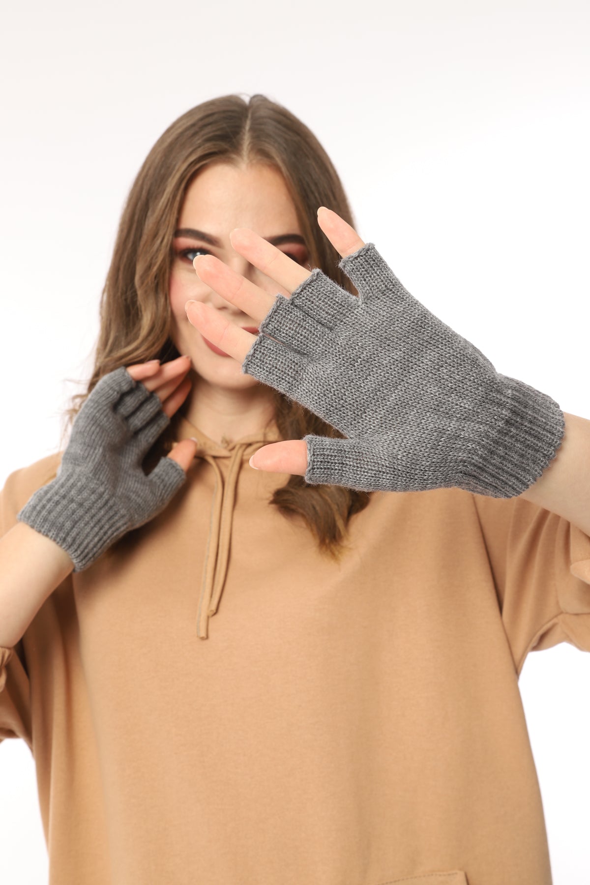 Parmaksız Eldiven (Koyu Gri)