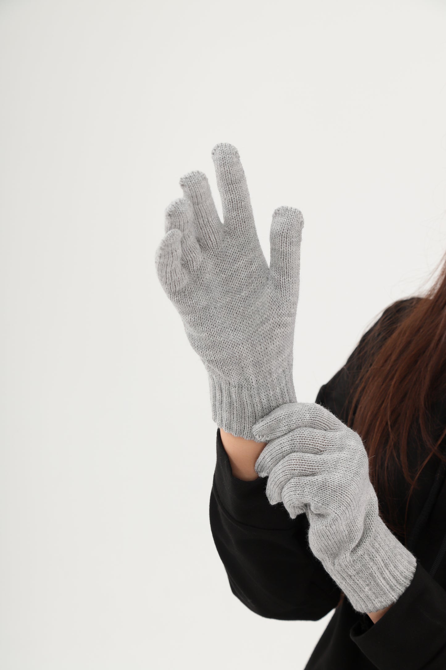 Parmaklı Eldiven (Acik Gri)