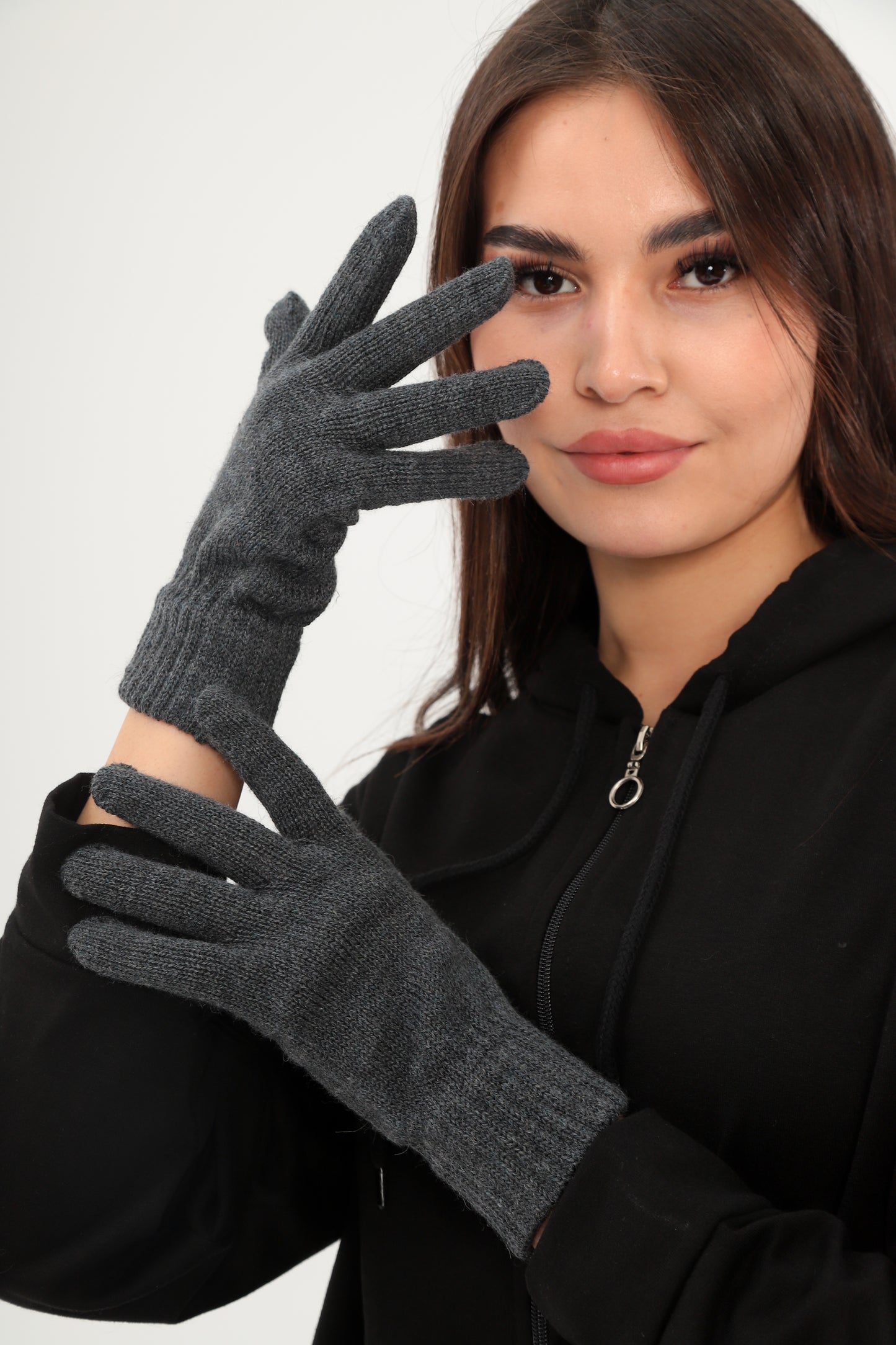 Parmaklı Eldiven (Koyu Gri)