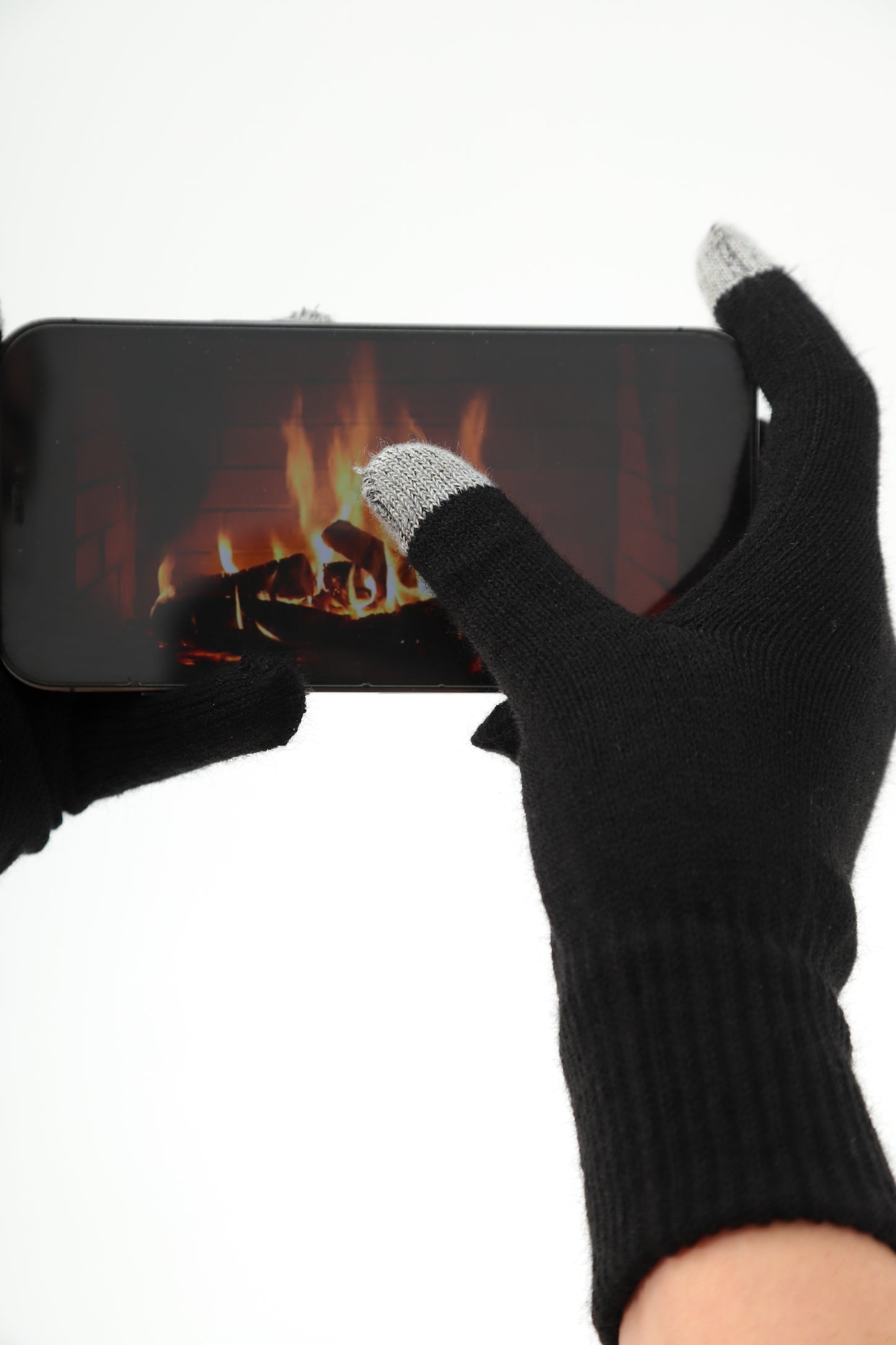 Dokunmatik Parmaklı Eldiven (Siyah)