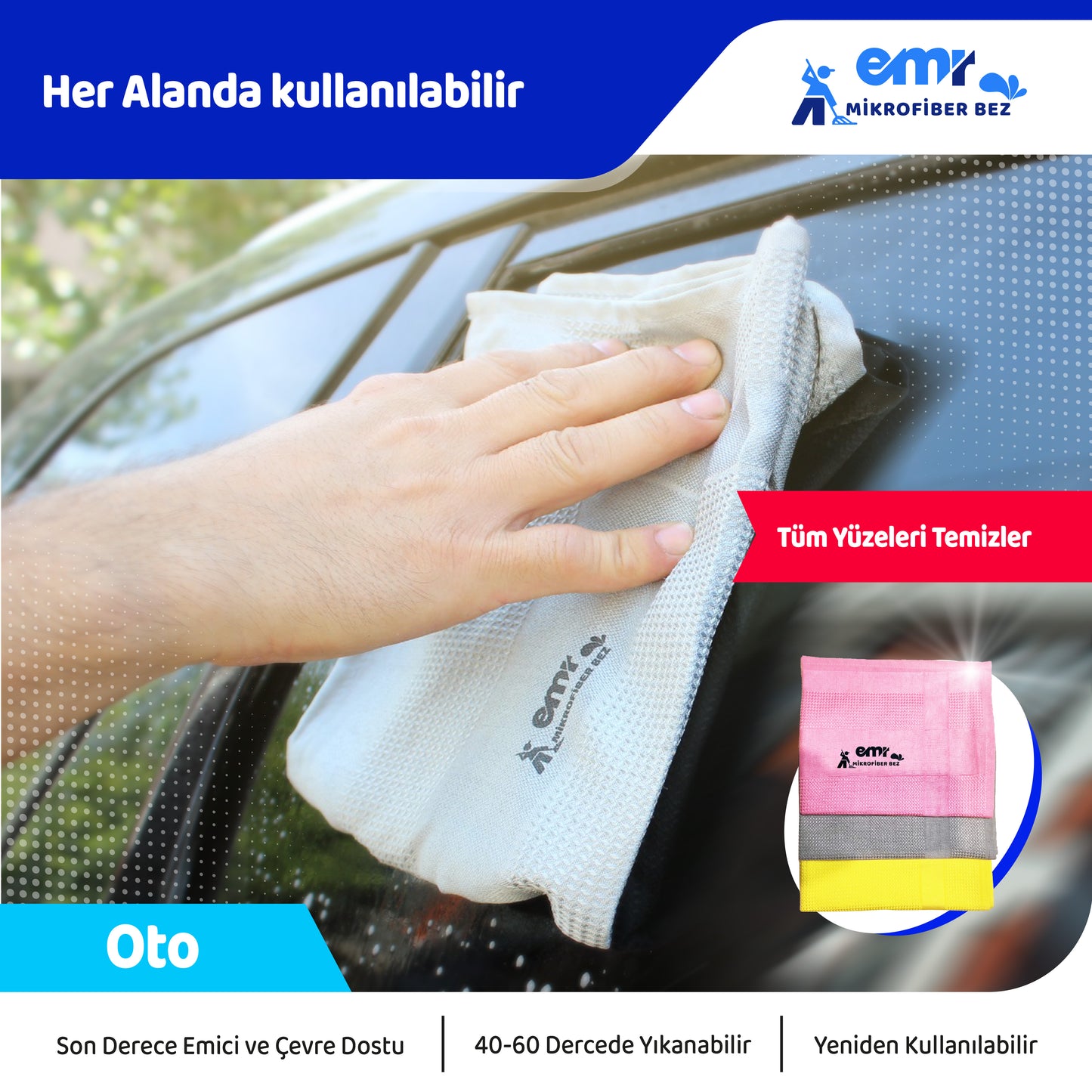 3'lü Mikrofiber Bez