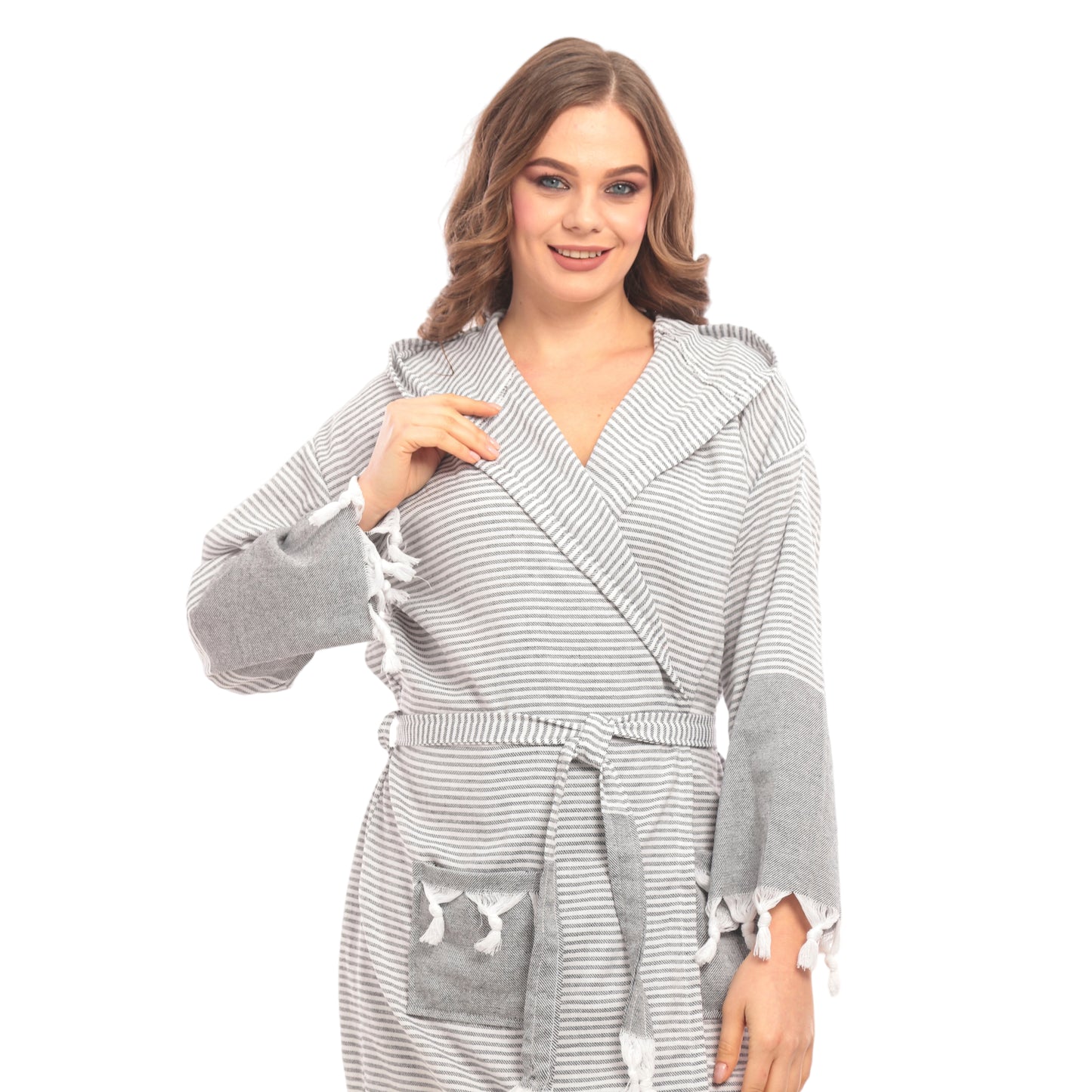 Bornoz Peştemal Hürrem Desen (Siyah)