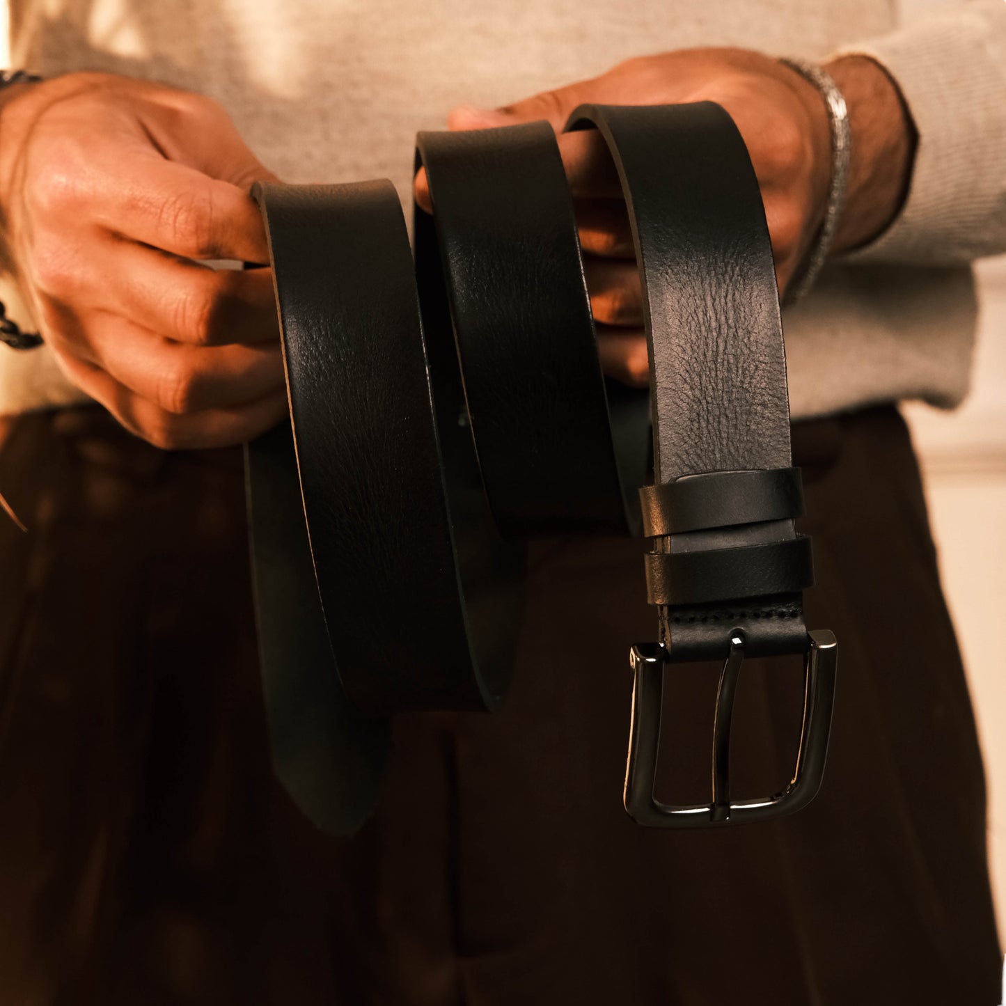 Premium Gerçek Deri Kemer (Siyah)