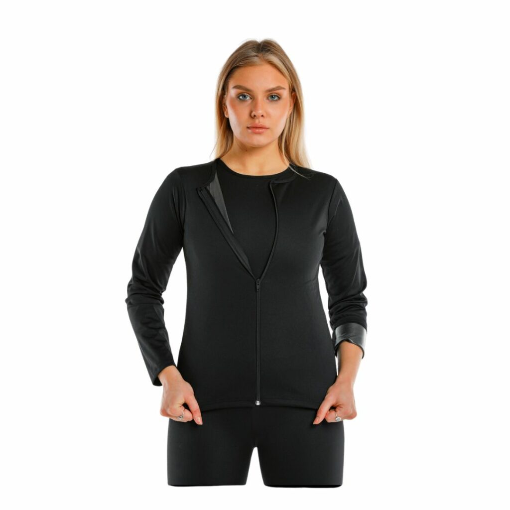 Sauna Uzun Kol Fermuarlı Body