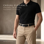 Premium Ledergürtel für Herren (Schwarz)