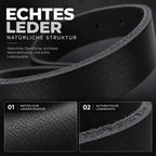 Premium Ledergürtel für Herren (Schwarz)