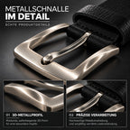 Premium Ledergürtel für Herren (Schwarz)