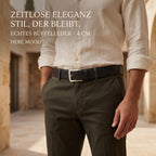 Premium Ledergürtel für Herren (Schwarz)