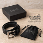 Premium Ledergürtel für Herren (Schwarz)