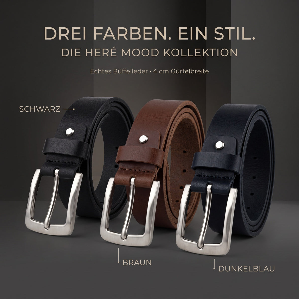 Premium Ledergürtel für Herren (Braun)