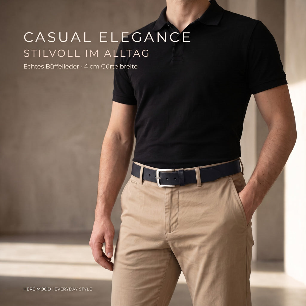 Premium Ledergürtel für Herren (Dunkelblau)
