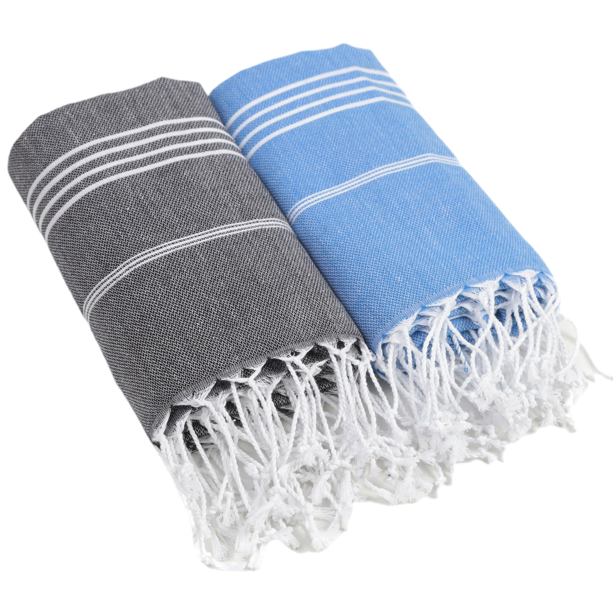 Heré Mood 100% Baumwolle Urlaubs-Pestemal-Set (Schwarz / Blau)