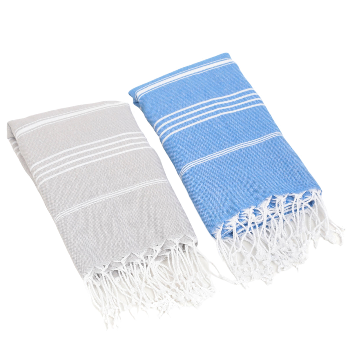 Heré Mood 100% Baumwolle Urlaubs-Pestemal-Set (Grau / Blau)