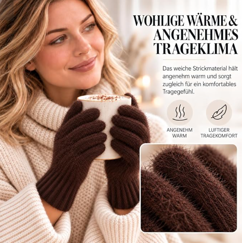 Winterhandschuhe für Damen (Dunkelbraun)