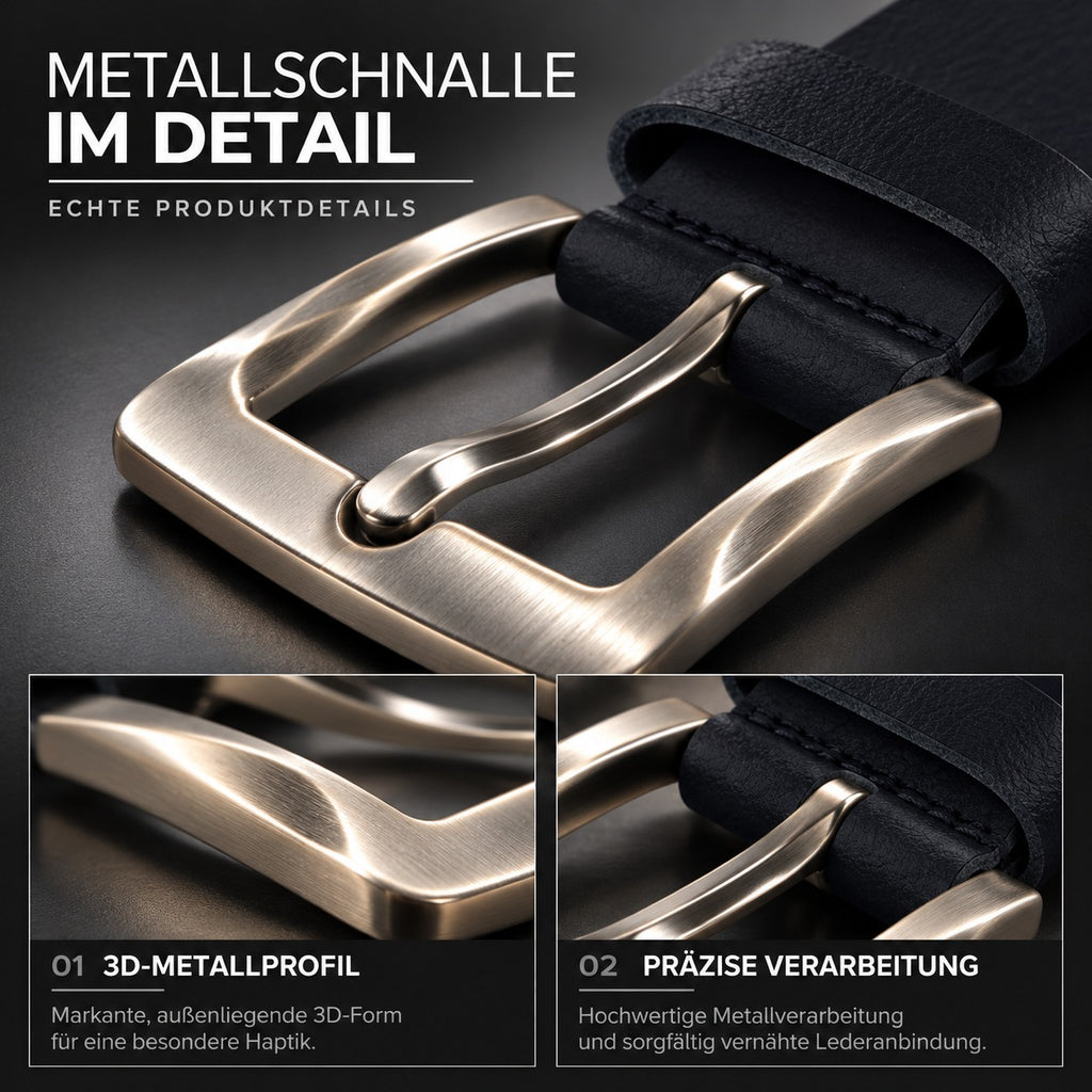 Premium Ledergürtel für Herren (Dunkelblau)