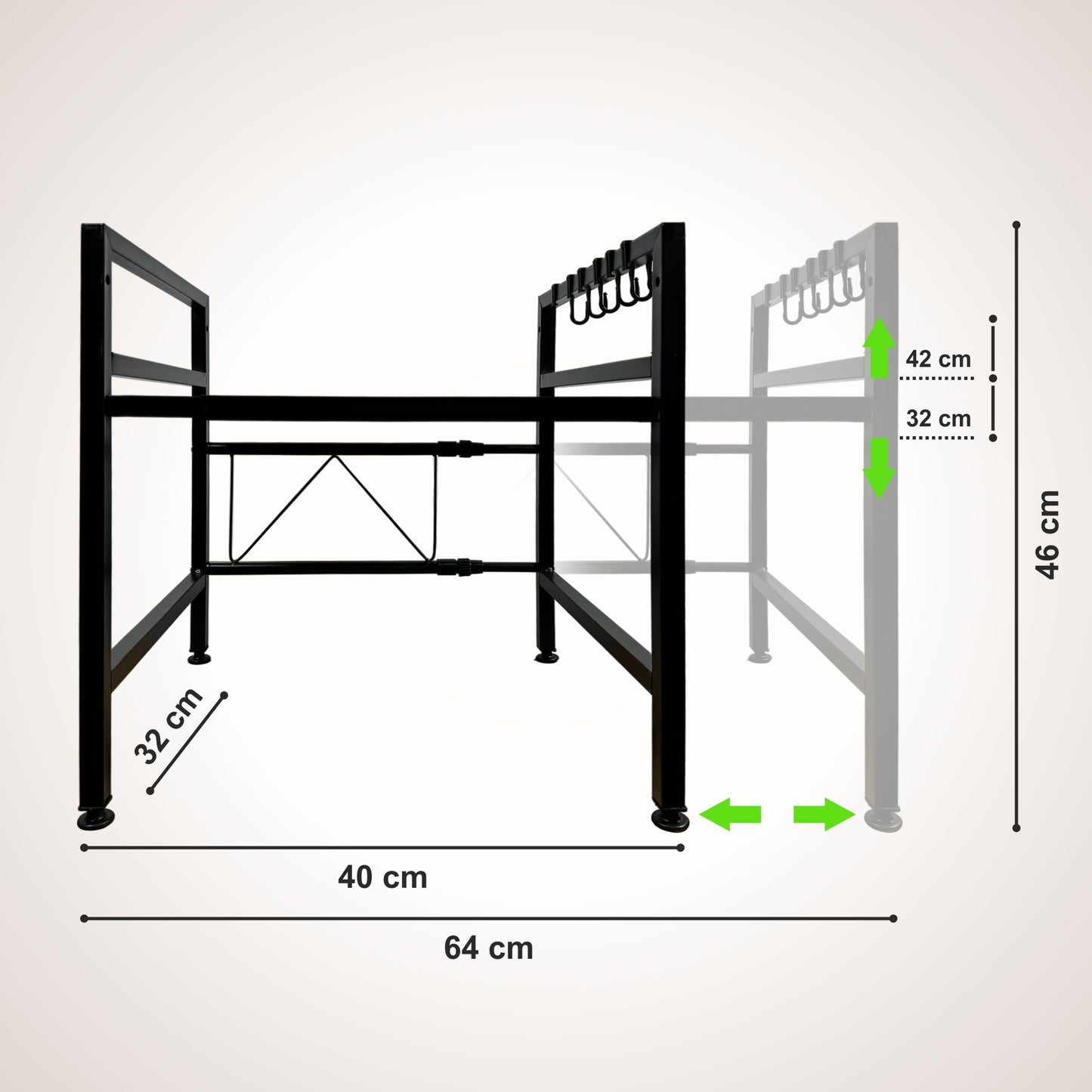 CozyVibe 2-Katlı Mutfak Standı – Ayarlanabilir Mikrodalga Rafı & Çok Amaçlı Mutfak Organizer