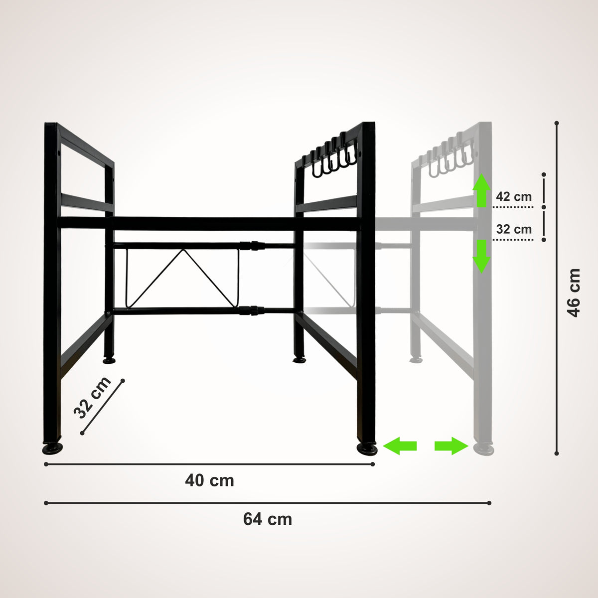 CozyVibe 2-stöckiges Küchenregal – Verstellbares Mikrowellenregal & Mehrzweck-Küchen-Organizer