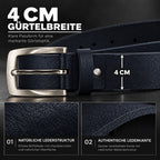 Premium Ledergürtel für Herren (Dunkelblau)