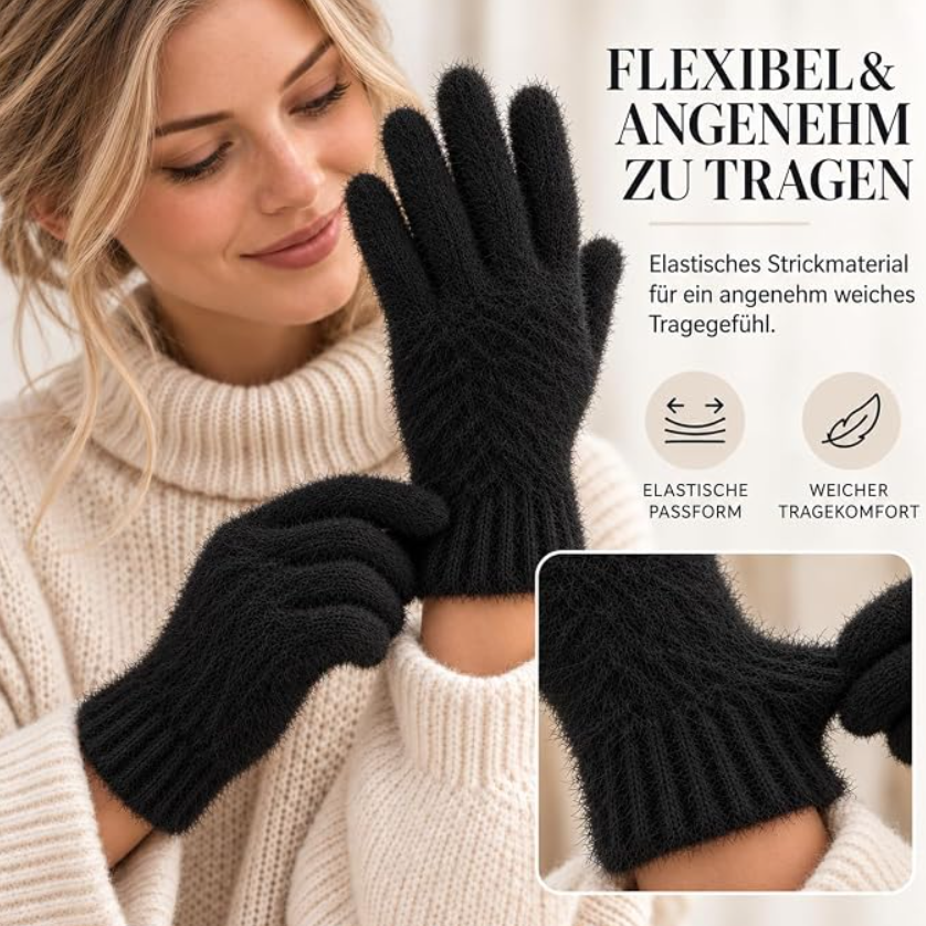 Winterhandschuhe für Damen (Schwarz)