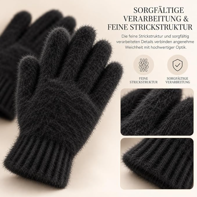 Winterhandschuhe für Damen (Schwarz)