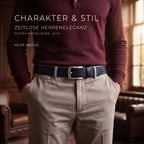 Premium Ledergürtel für Herren (Dunkelblau)