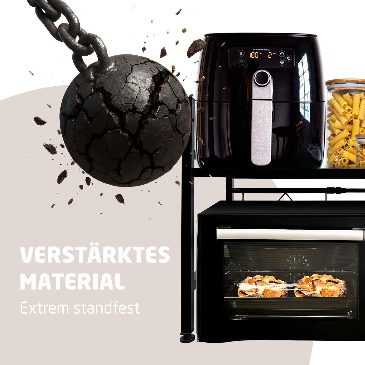 CozyVibe 2-stöckiges Küchenregal – Verstellbares Mikrowellenregal & Mehrzweck-Küchen-Organizer